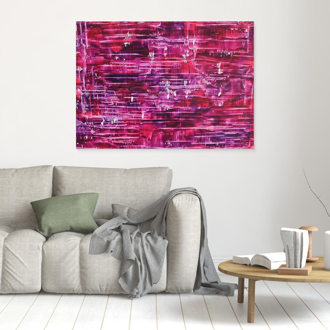 Crimson Matrix Abstract Canvas Print, Matte/Satin Finish Wall Art By Maria Artygirl 