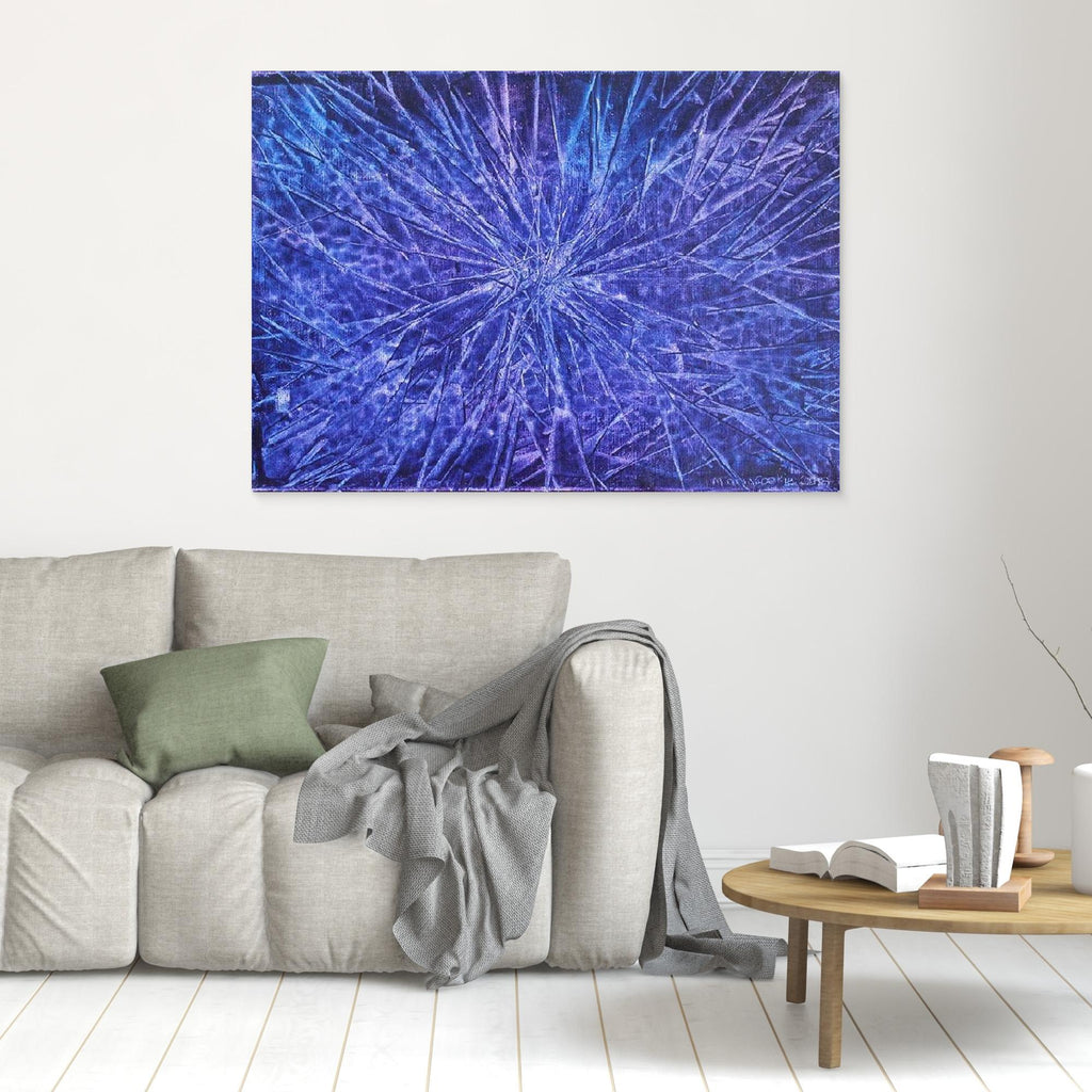 Nebula Blues Abstract Canvas Print, Matte/Satin Finish Wall Art By Maria Artygirl 