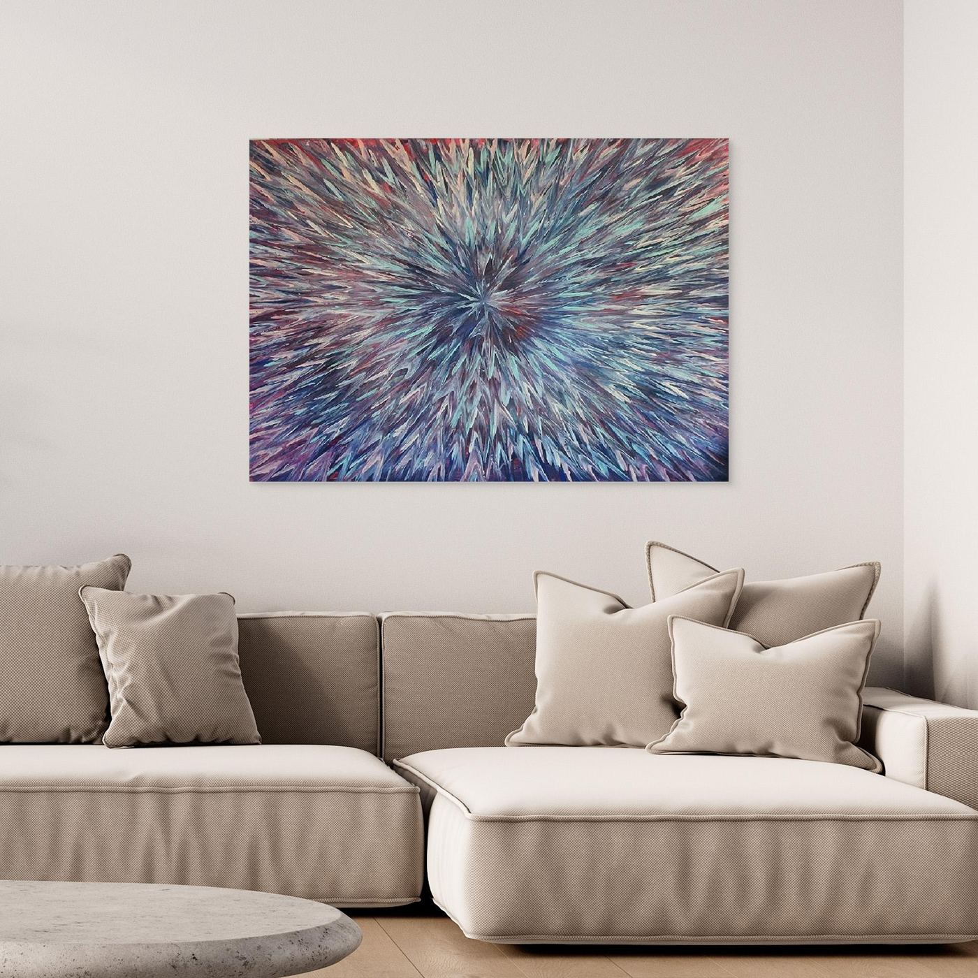Kaleidoscope Burst Abstract Canvas Print, Matte/Satin Finish Wall Art By Maria Artygirl 