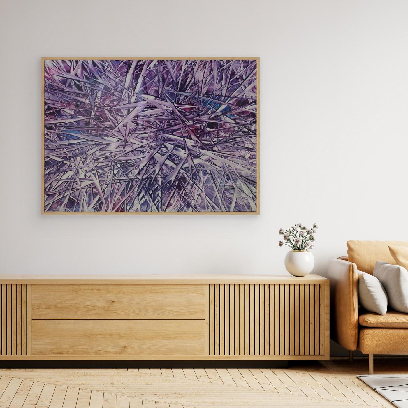 Lavender Crystalline Abstract Canvas Print, Matte/Satin Finish Wall Art By Maria Artygirl 