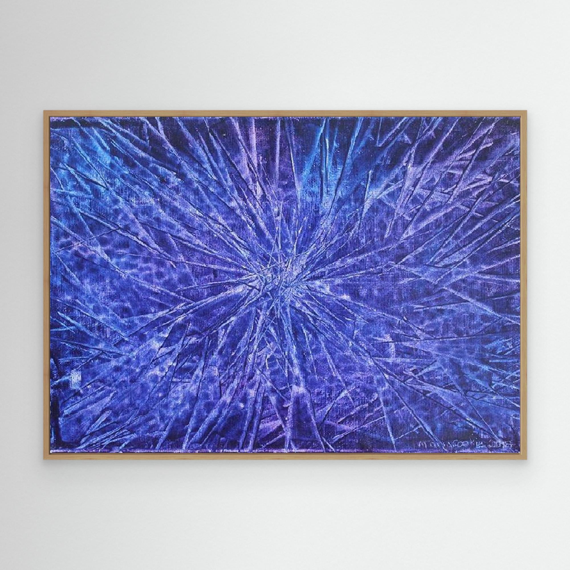 Nebula Blues Abstract Canvas Print, Matte/Satin Finish Wall Art By Maria Artygirl 
