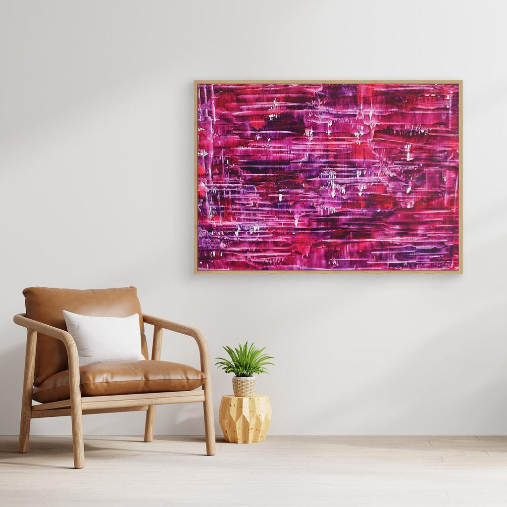 Crimson Matrix Abstract Canvas Print, Matte/Satin Finish Wall Art By Maria Artygirl 