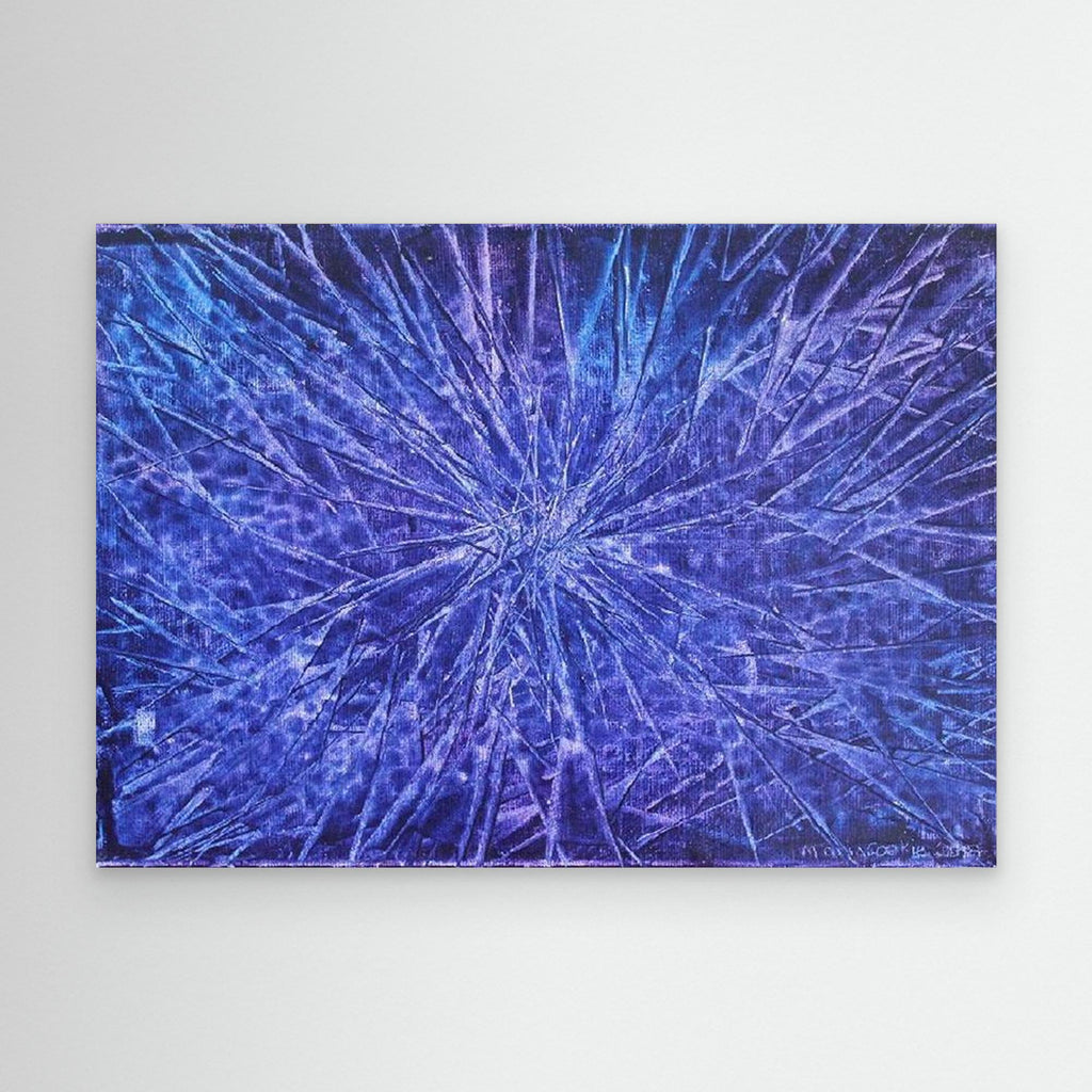 Nebula Blues Abstract Canvas Print, Matte/Satin Finish Wall Art By Maria Artygirl 