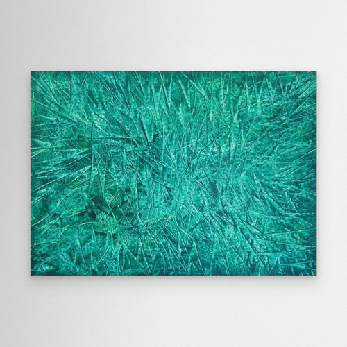 Emerald Radiance Abstract Canvas Print, Matte/Satin Finish Wall Art By Maria Artygirl 