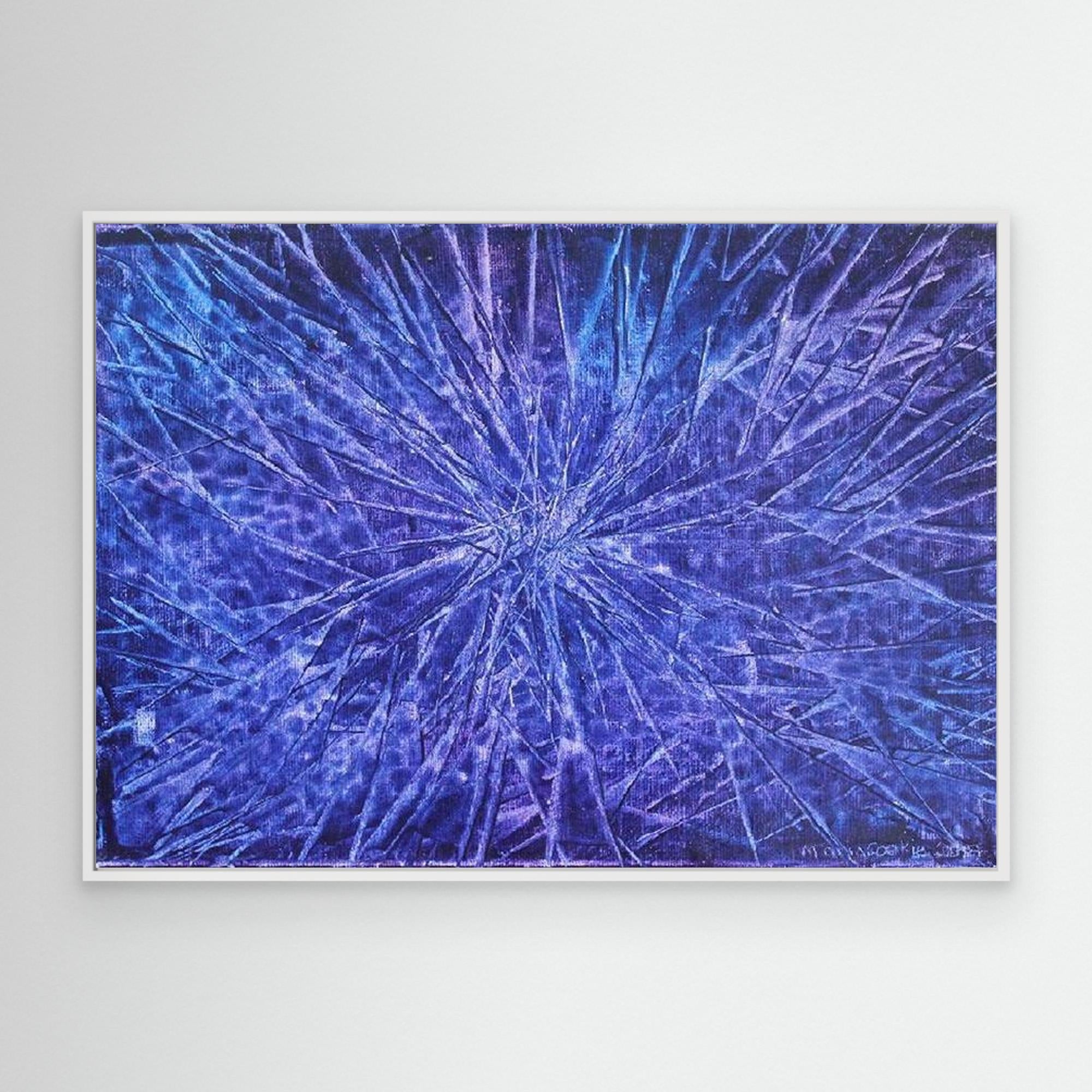 Nebula Blues Abstract Canvas Print, Matte/Satin Finish Wall Art By Maria Artygirl 