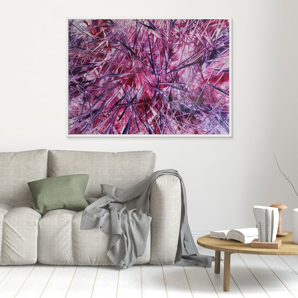 Fuchsia Supernova Abstract Canvas Print, Matte/Satin Finish Wall Art By Maria Artygirl 
