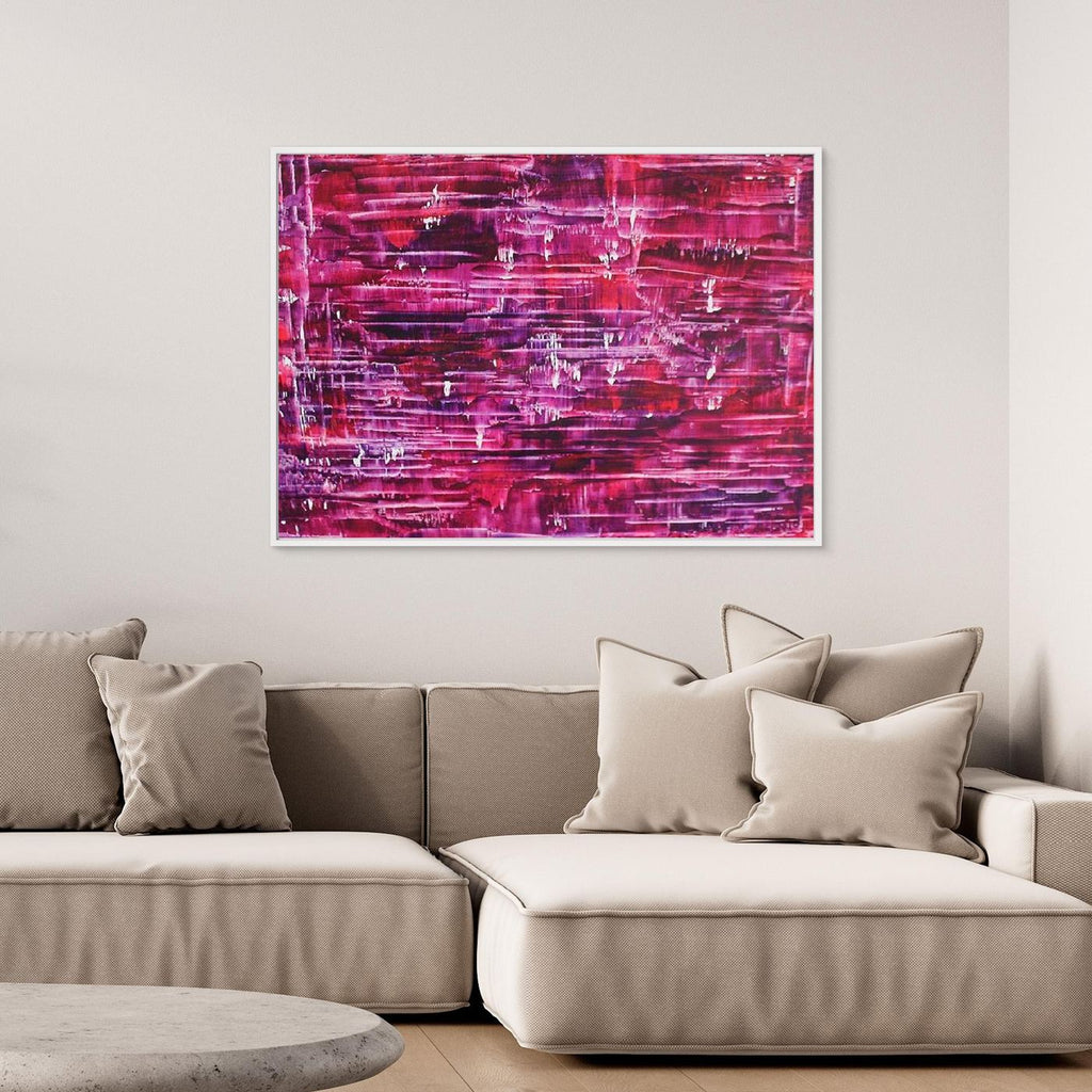 Crimson Matrix Abstract Canvas Print, Matte/Satin Finish Wall Art By Maria Artygirl 