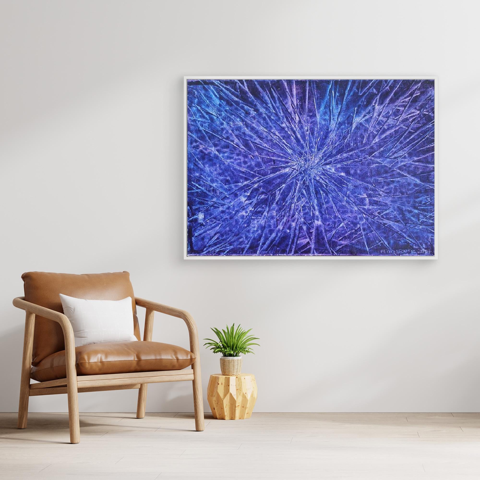 Nebula Blues Abstract Canvas Print, Matte/Satin Finish Wall Art By Maria Artygirl 