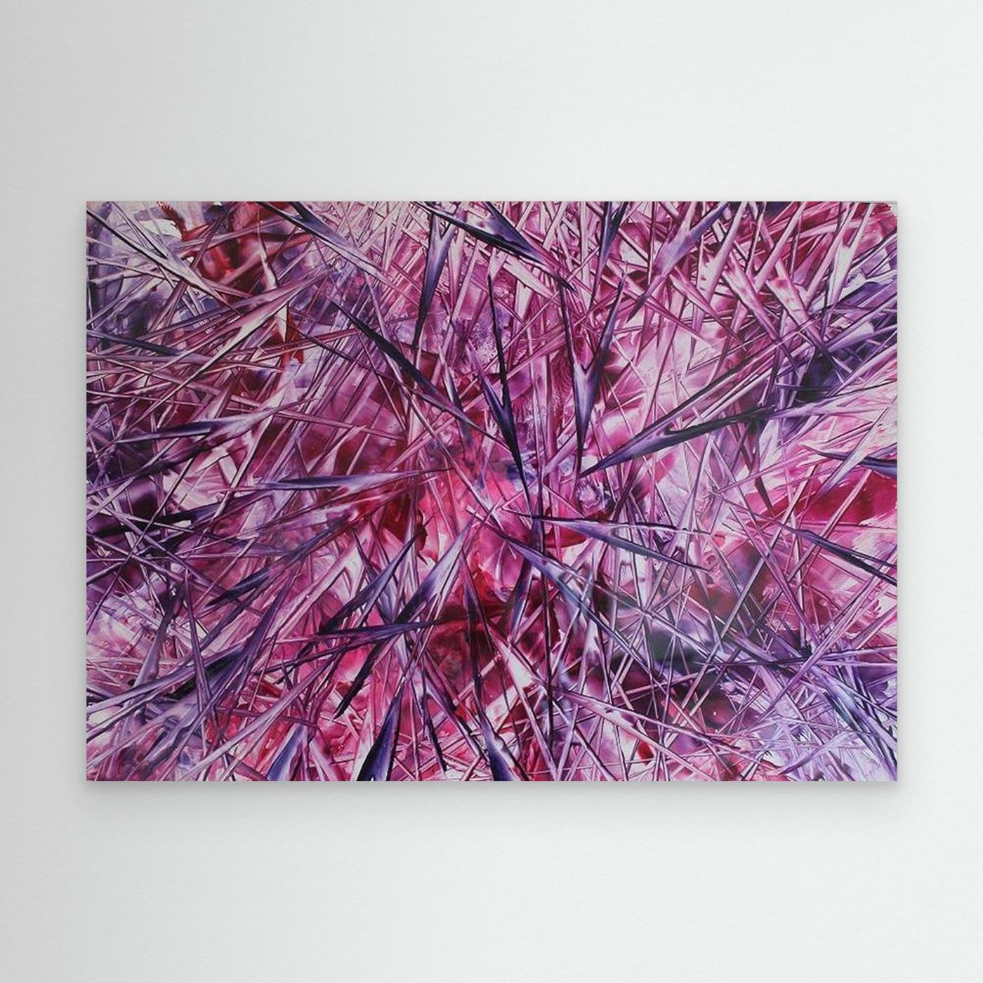 Fuchsia Supernova Abstract Canvas Print, Matte/Satin Finish Wall Art By Maria Artygirl 