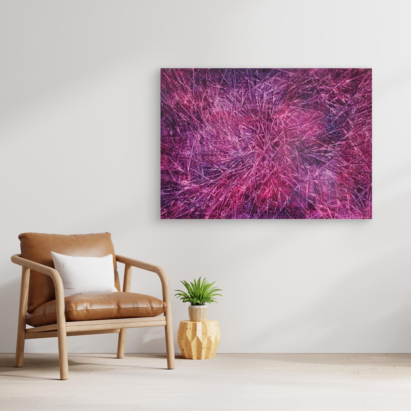 Violet Depths Abstract Canvas Print, Matte/Satin Finish Wall Art By Maria Artygirl