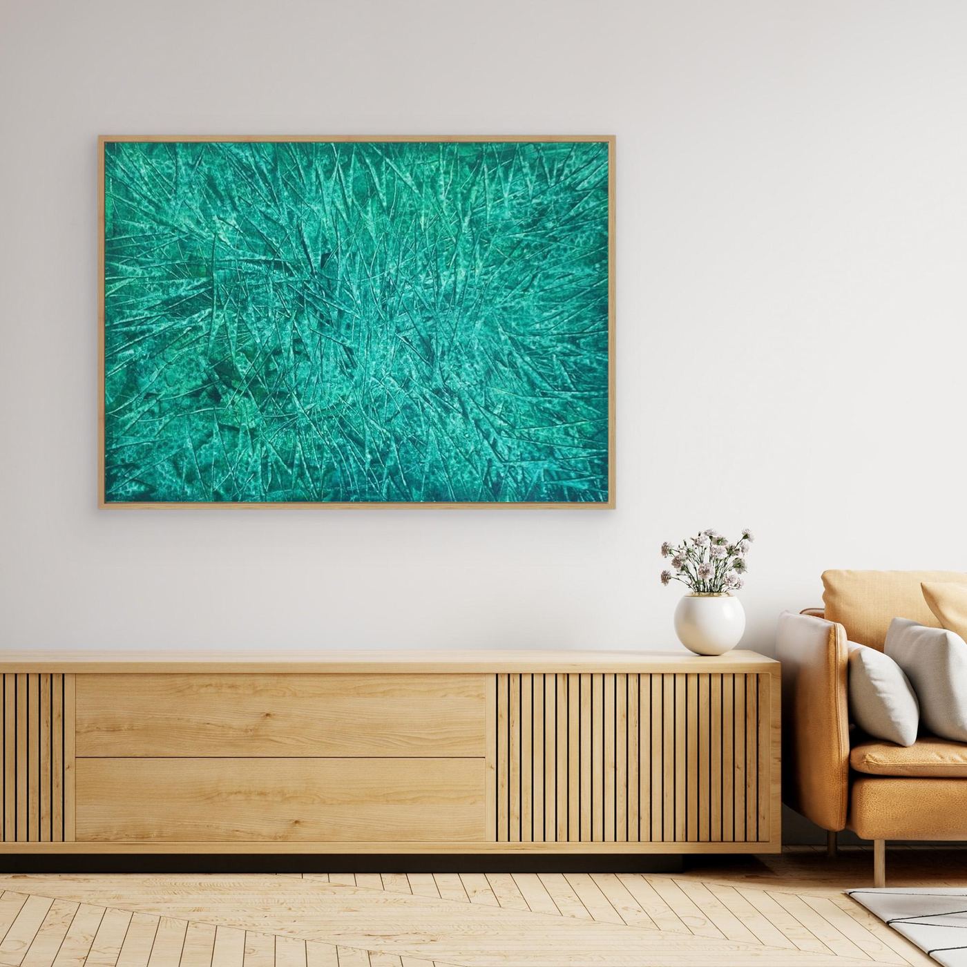 Emerald Radiance Abstract Canvas Print, Matte/Satin Finish Wall Art By Maria Artygirl 