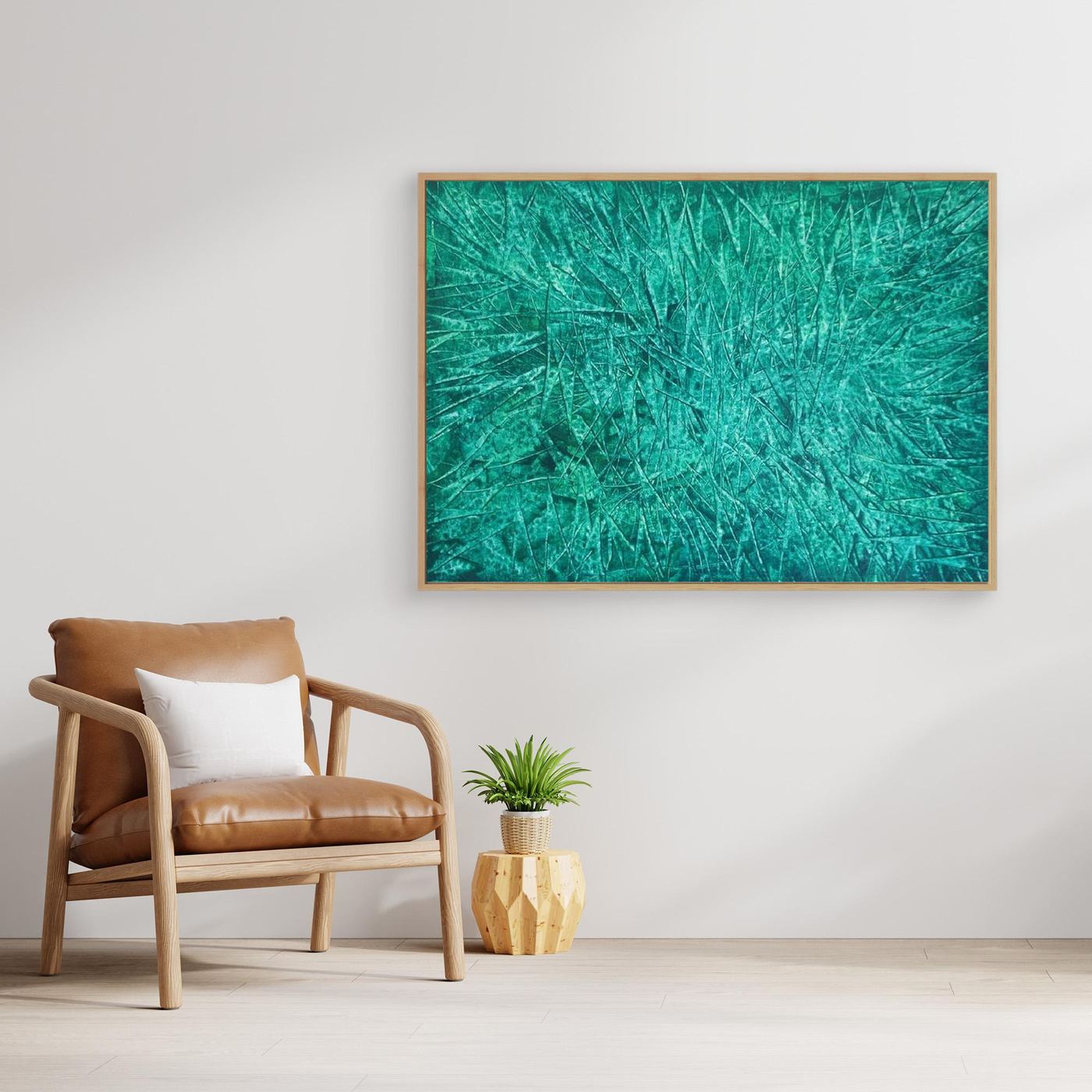 Emerald Radiance Abstract Canvas Print, Matte/Satin Finish Wall Art By Maria Artygirl 