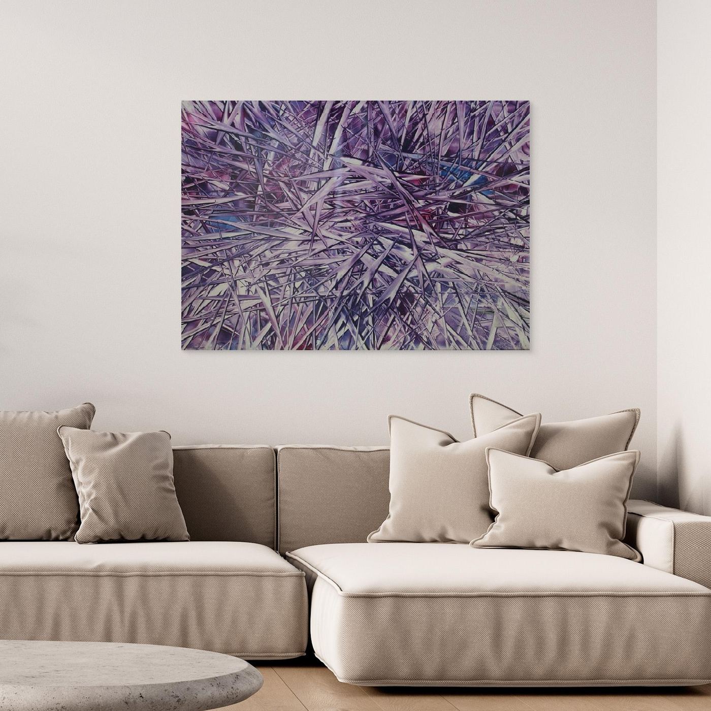 Lavender Crystalline Abstract Canvas Print, Matte/Satin Finish Wall Art By Maria Artygirl 
